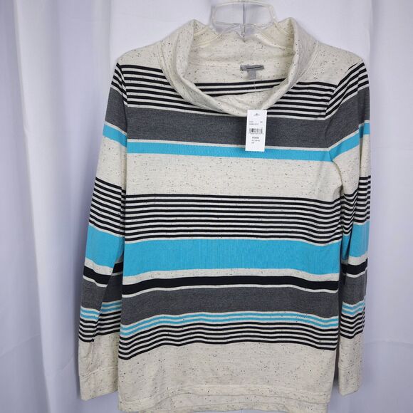 NWT Talbots Womens Small Striped Turtleneck Pullover Sweater - Picture 1 of 7